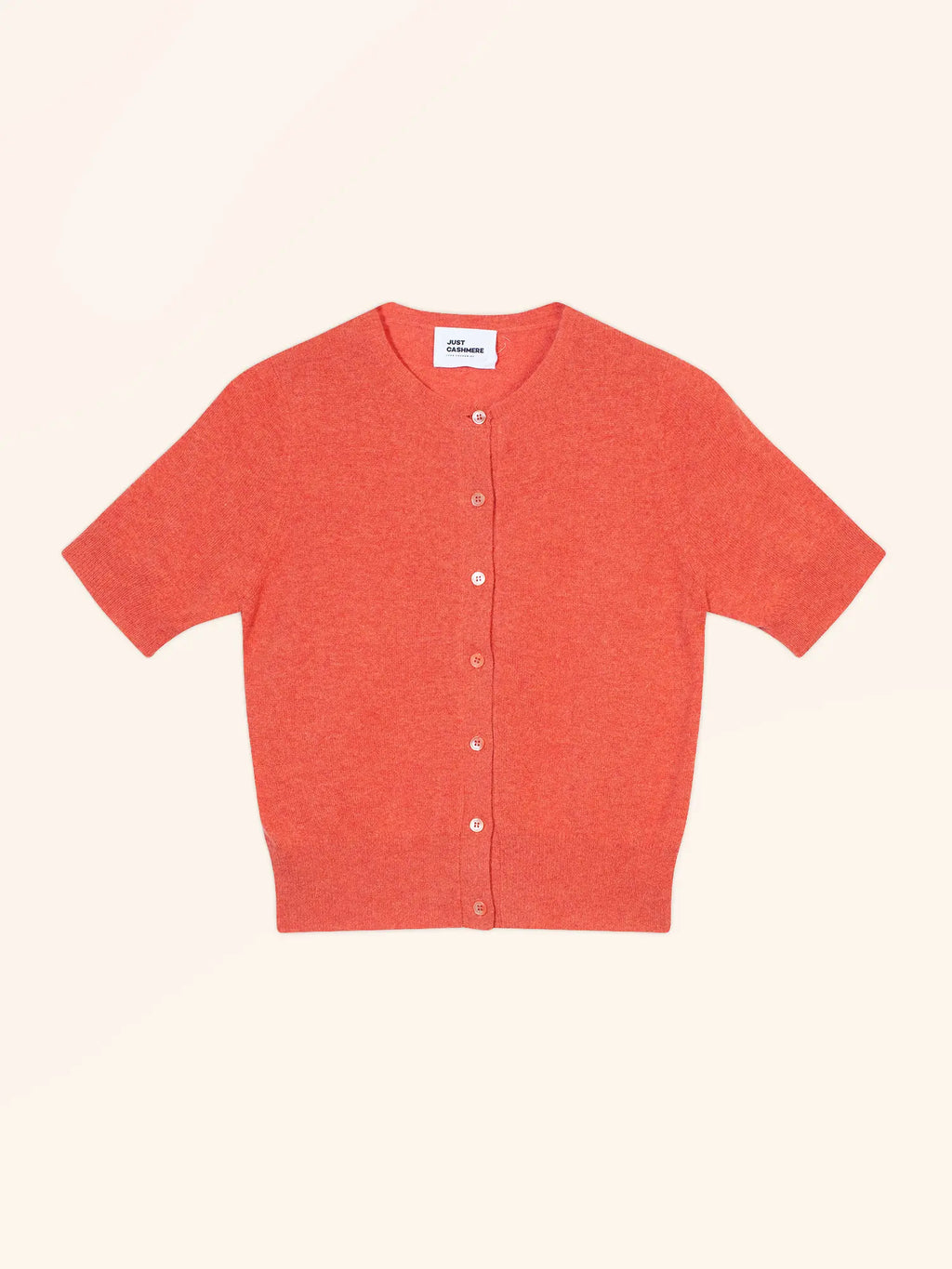 SAMUEL Cardigan Col Rond Manches Courtes Orange Chiné