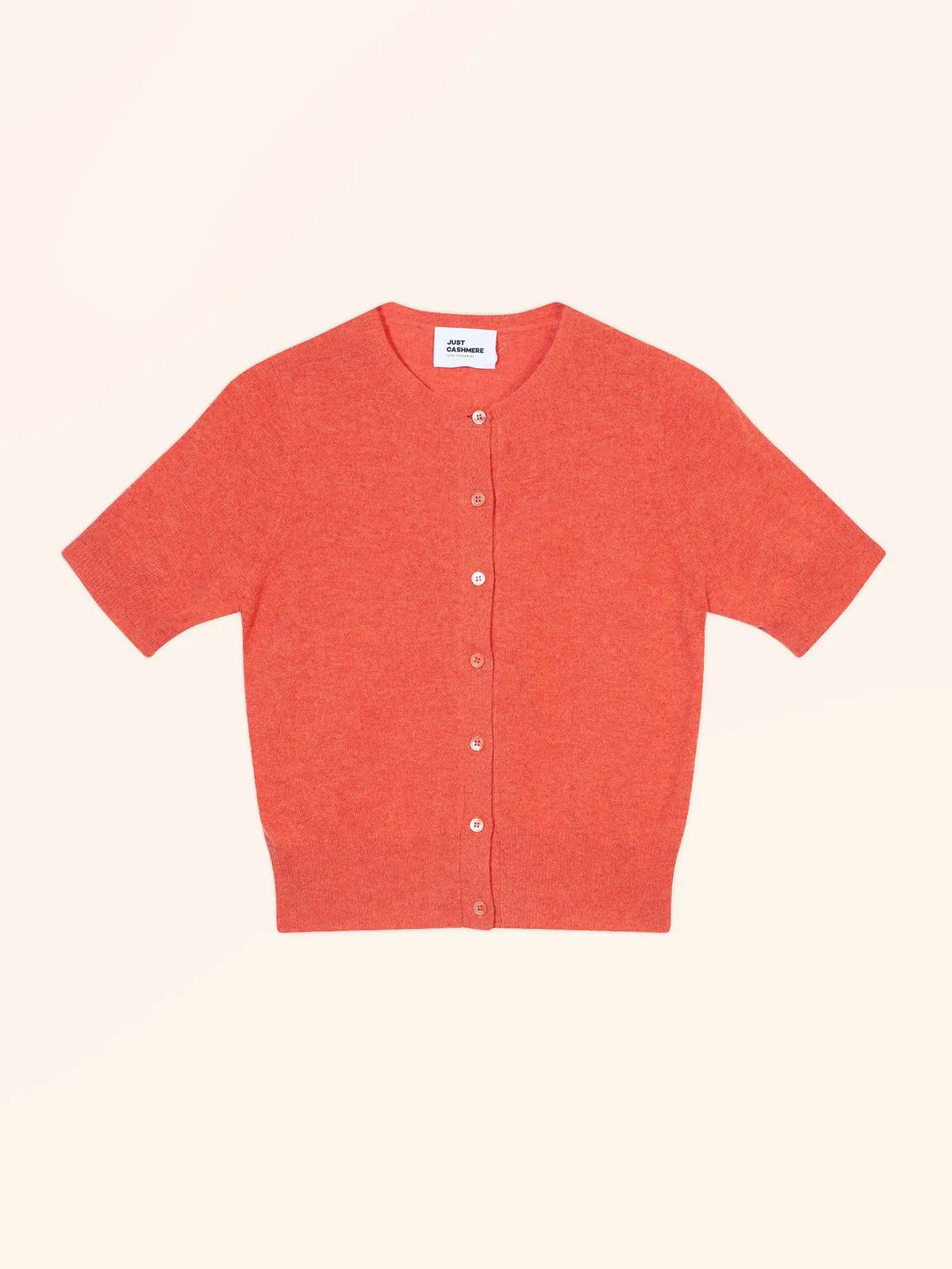 SAMUEL Cardigan Col Rond Manches Courtes Orange Chiné