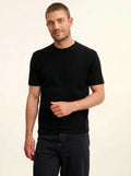 REBEKA T-Shirt Col Rond 4 Fils Noir