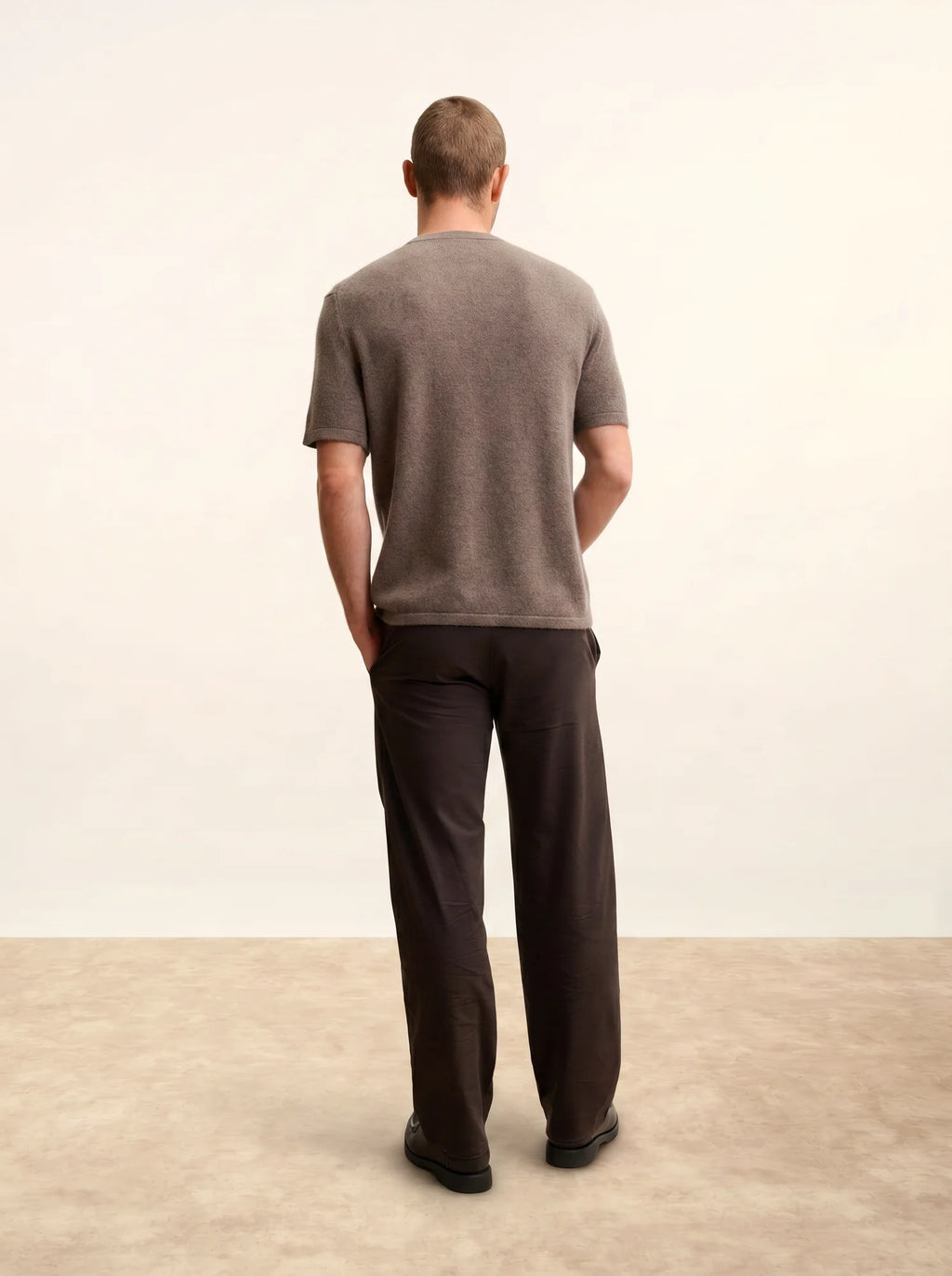 REBEKA T-Shirt Crew Neck 4 Ply Heather Taupe