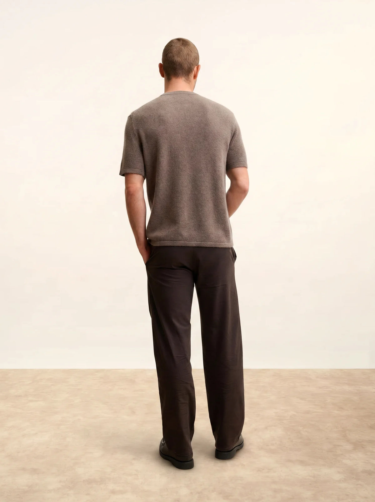 REBEKA T-Shirt Crew Neck 4 Ply Heather Taupe