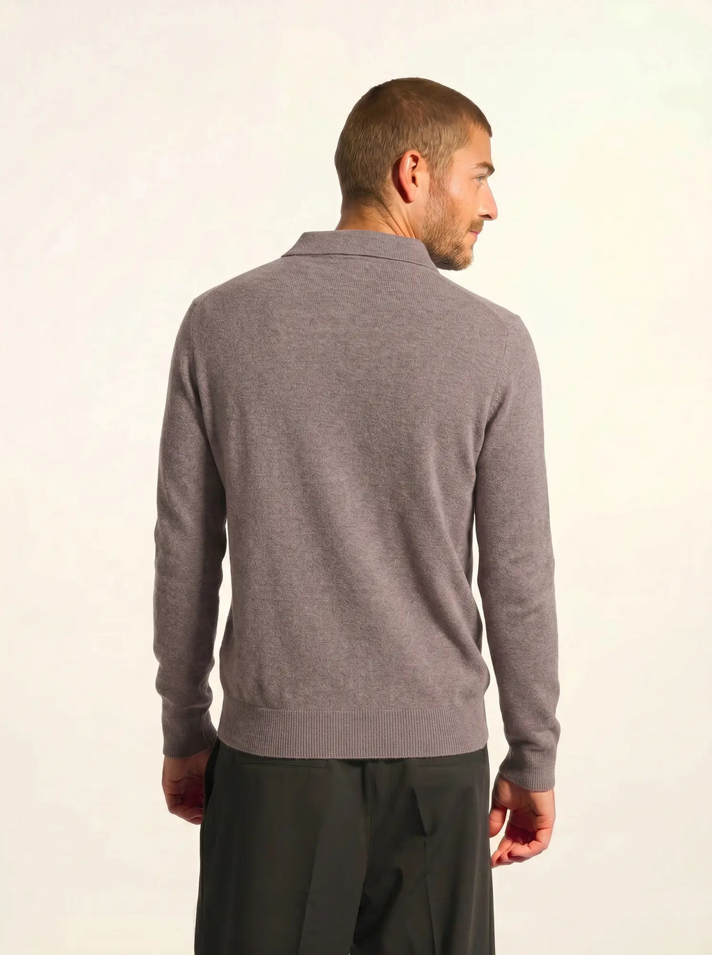 DOUGLAS Polo Long Sleeve Heather Caribou