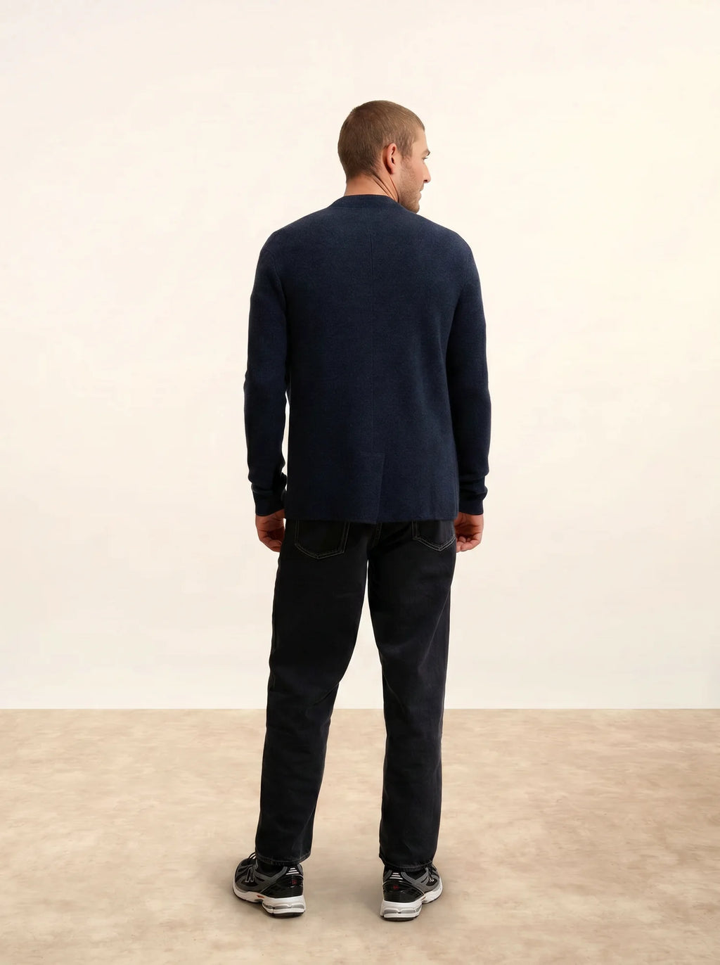 ANNA Veste Boutonnée Col Mao Caviar