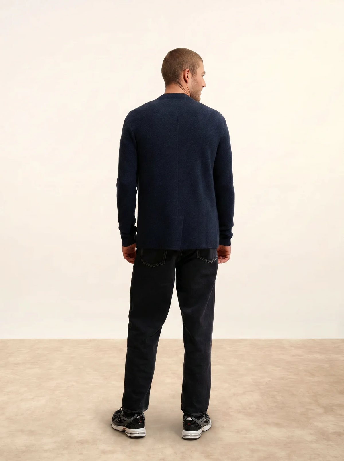 ANNA Veste Boutonnée Col Mao Caviar