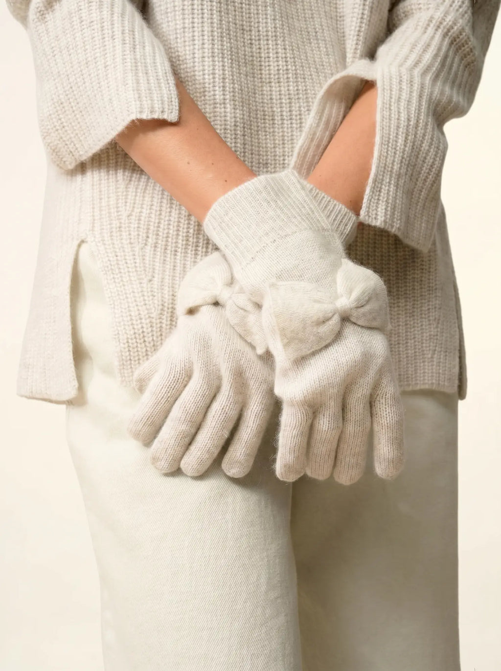 LUCY Gants 4 Fils Gris Perle Chiné