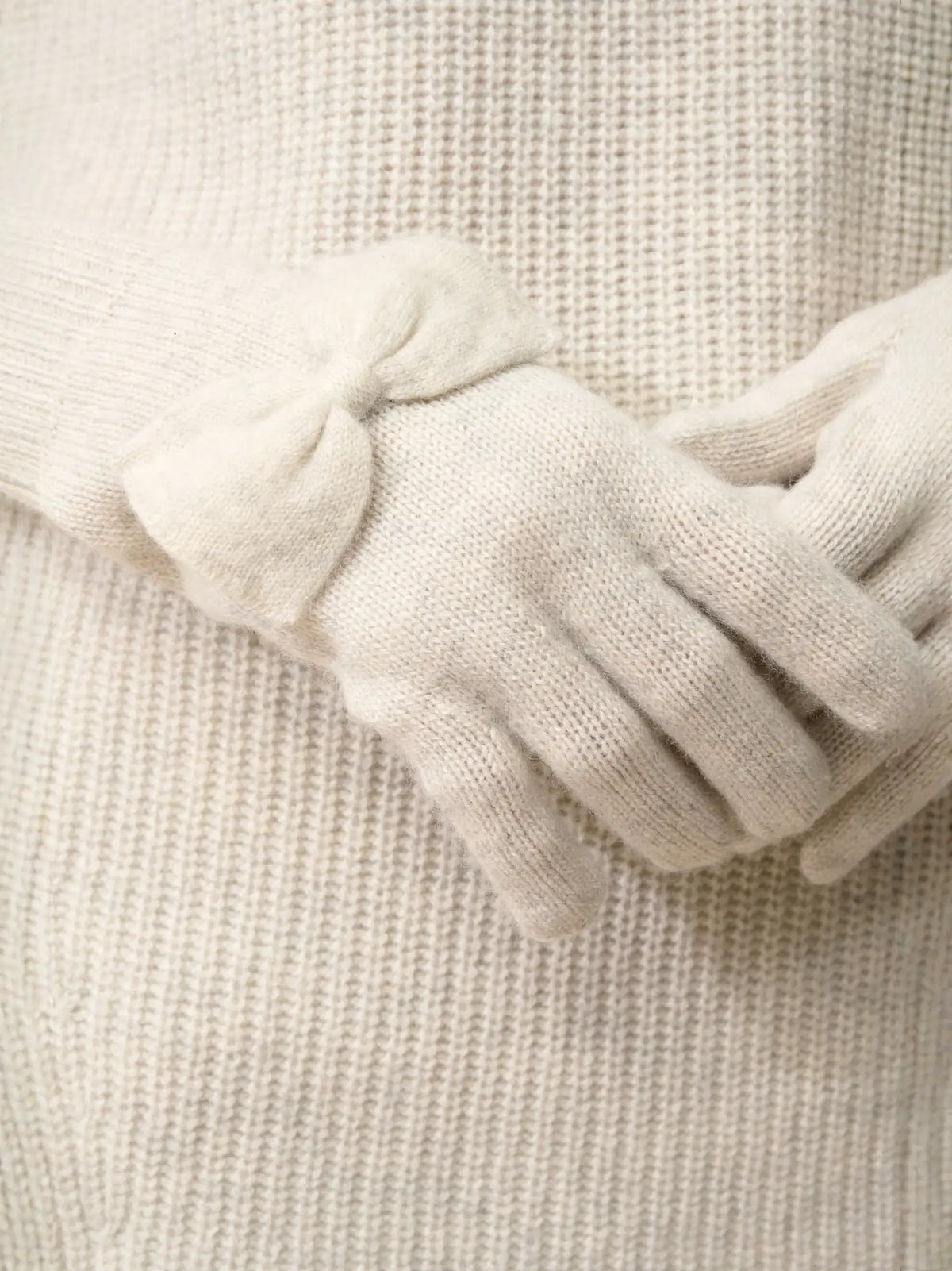 LUCY Gants 4 Fils Gris Perle Chiné