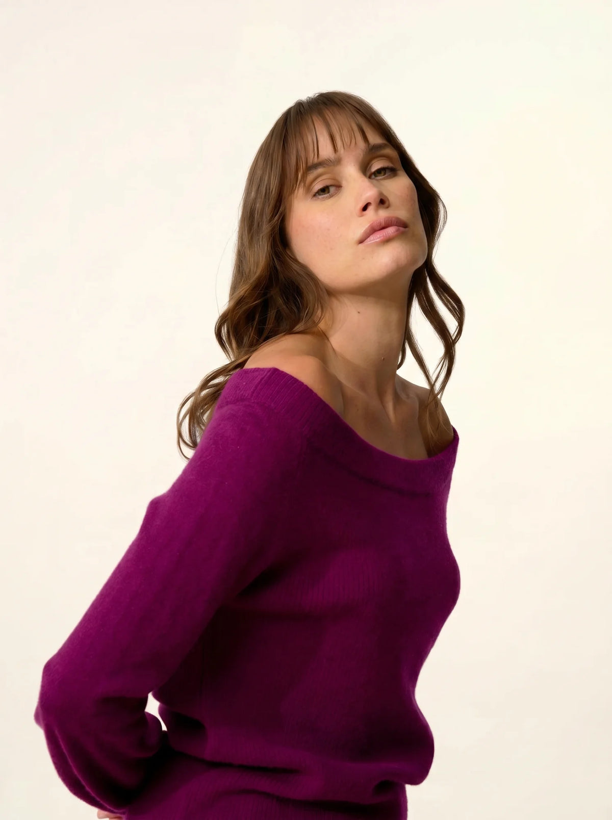 TONY Sweater Boat Neck Plum