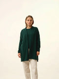 MADDIE Jacket Long Open Shawl Collar Cypress