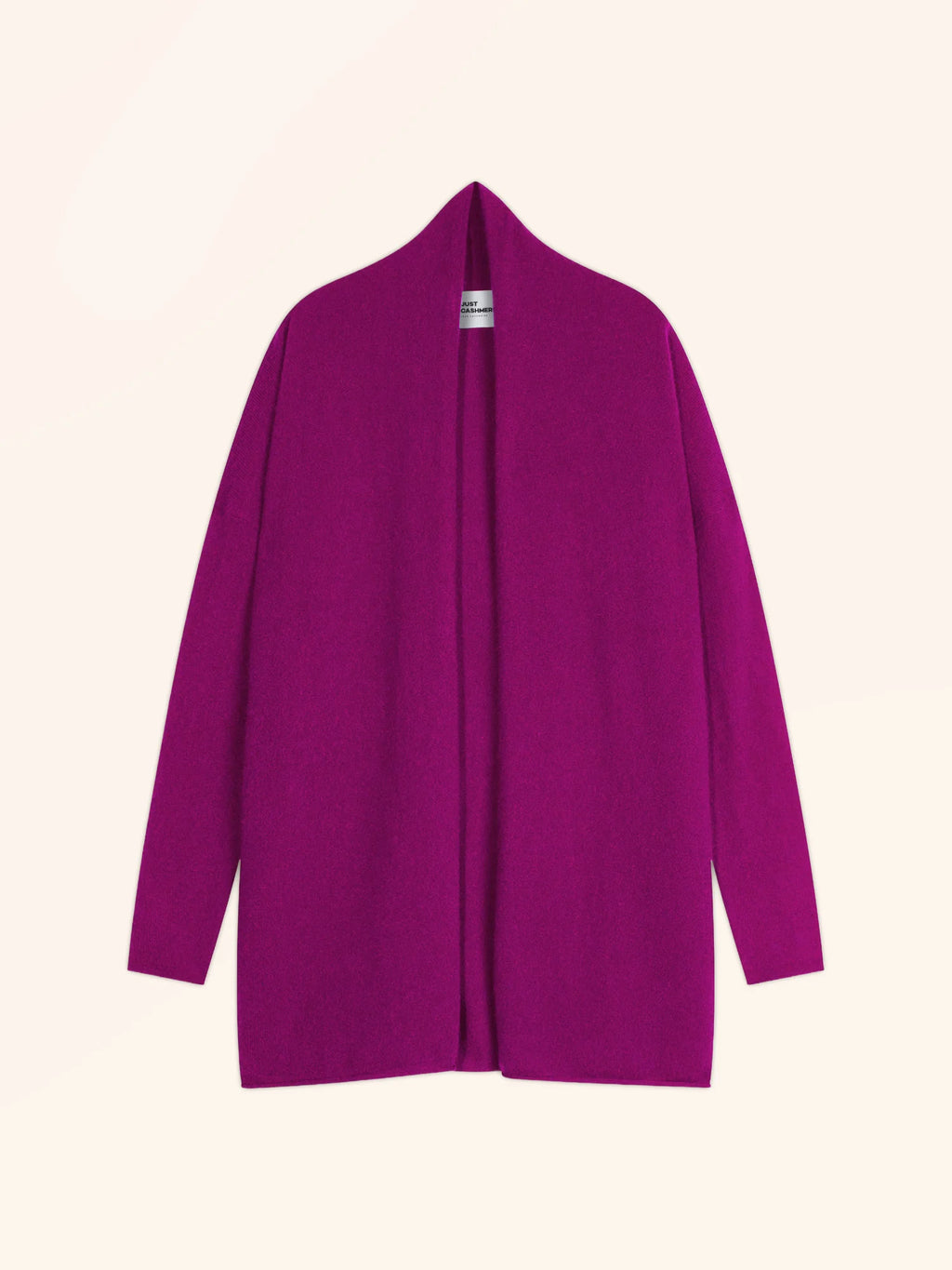 MADDIE Lange Jacke offen Schalkragen Magenta