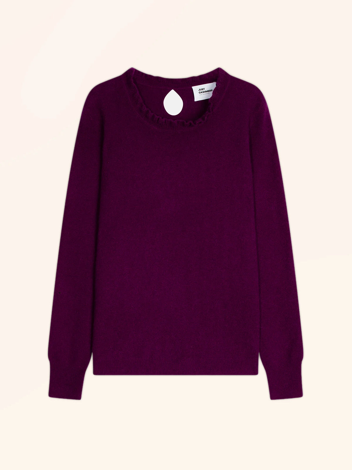 CHARLIE Pull Col Montant Volanté Goutte Dos Prune