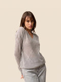 CAPUCINE Pull Col V Nuage Chiné