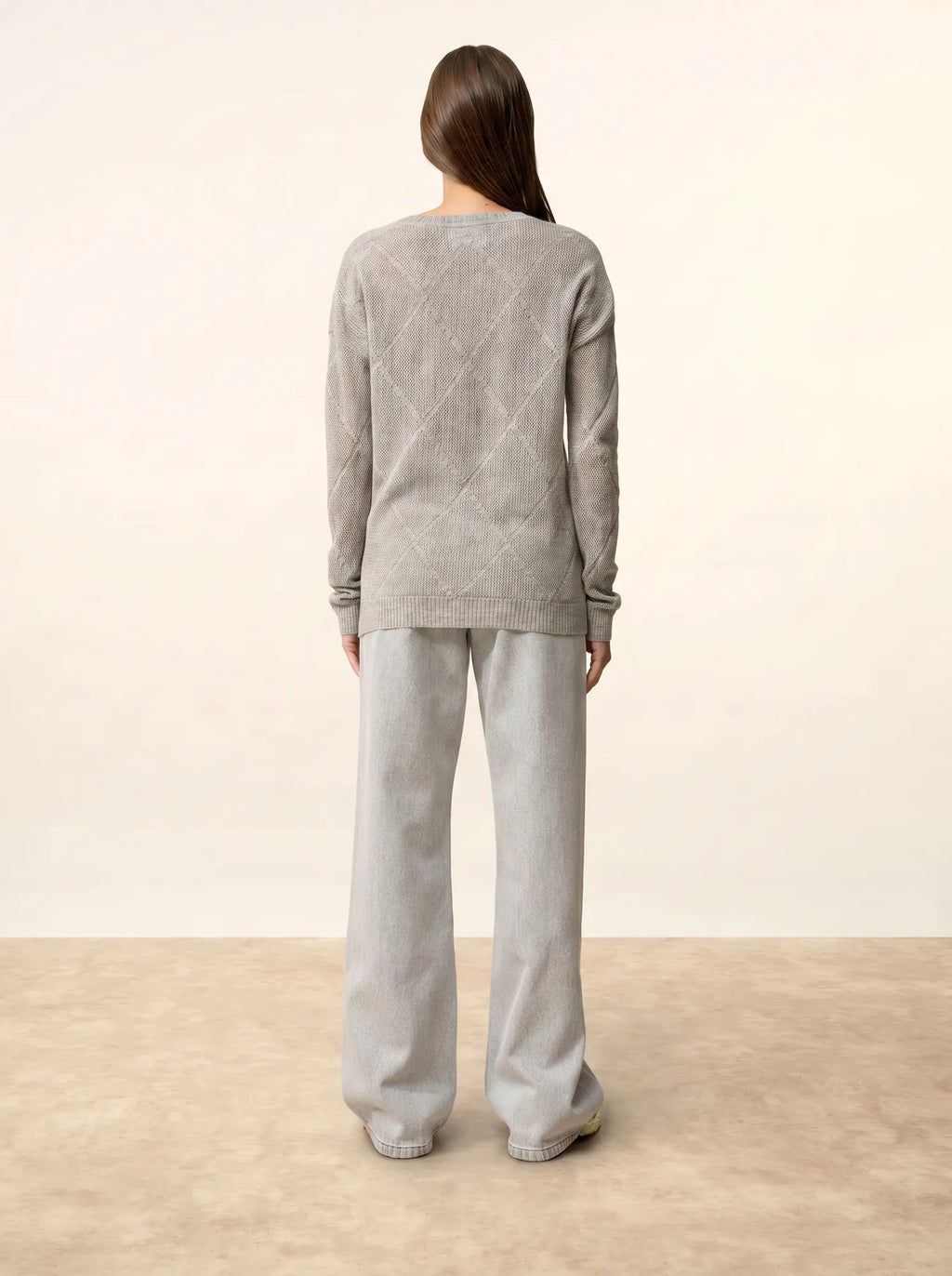 CAPUCINE Pull Col V Nuage Chiné