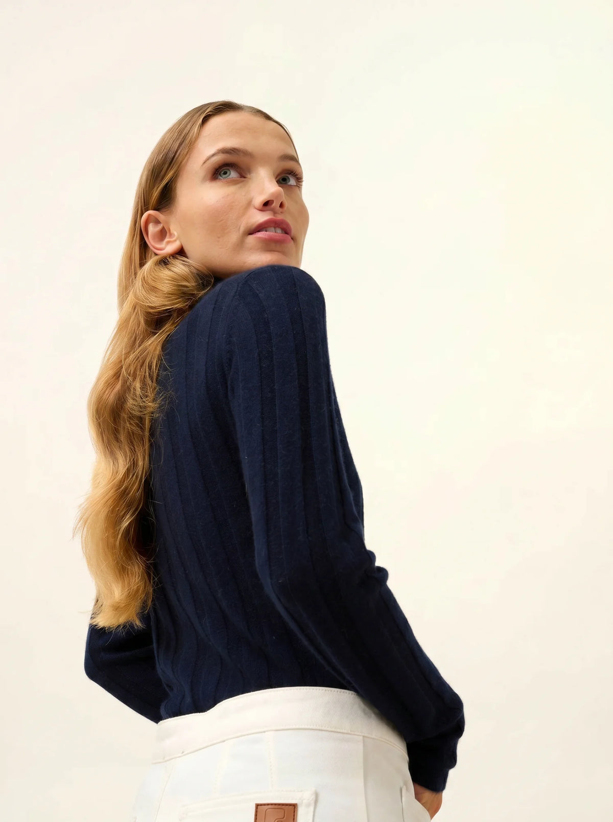 SERELITH Pull Col Roulé Bleu Marine