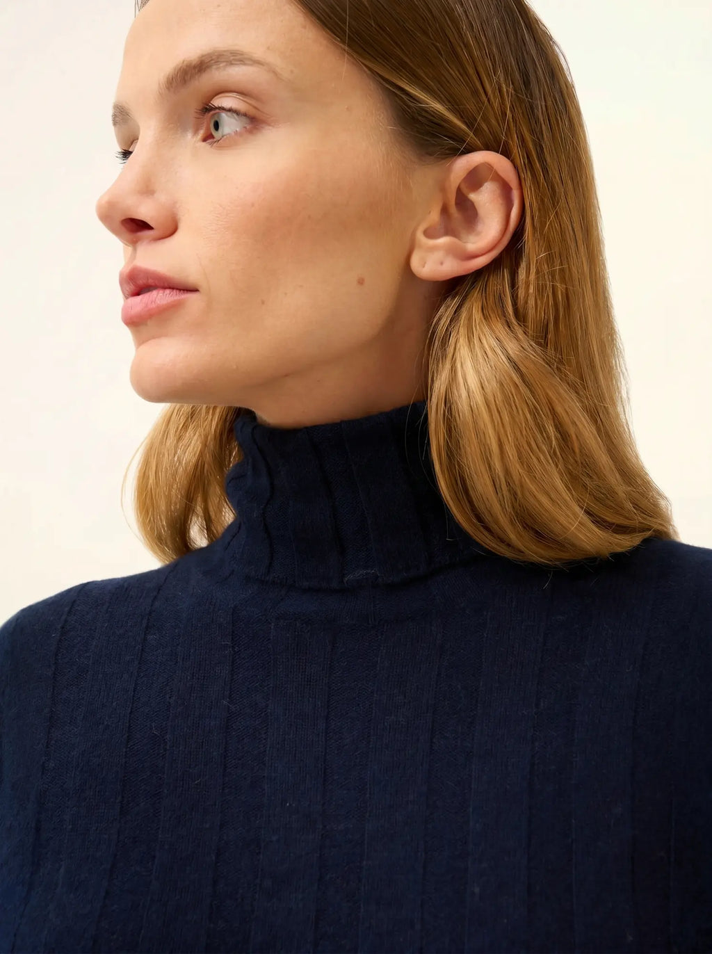 SERELITH Pull Col Roulé Bleu Marine