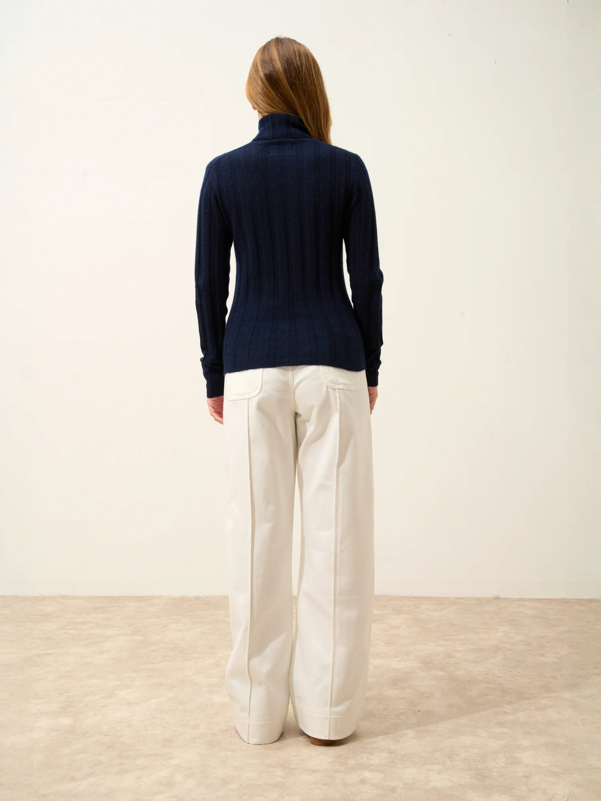 SERELITH Pull Col Roulé Bleu Marine