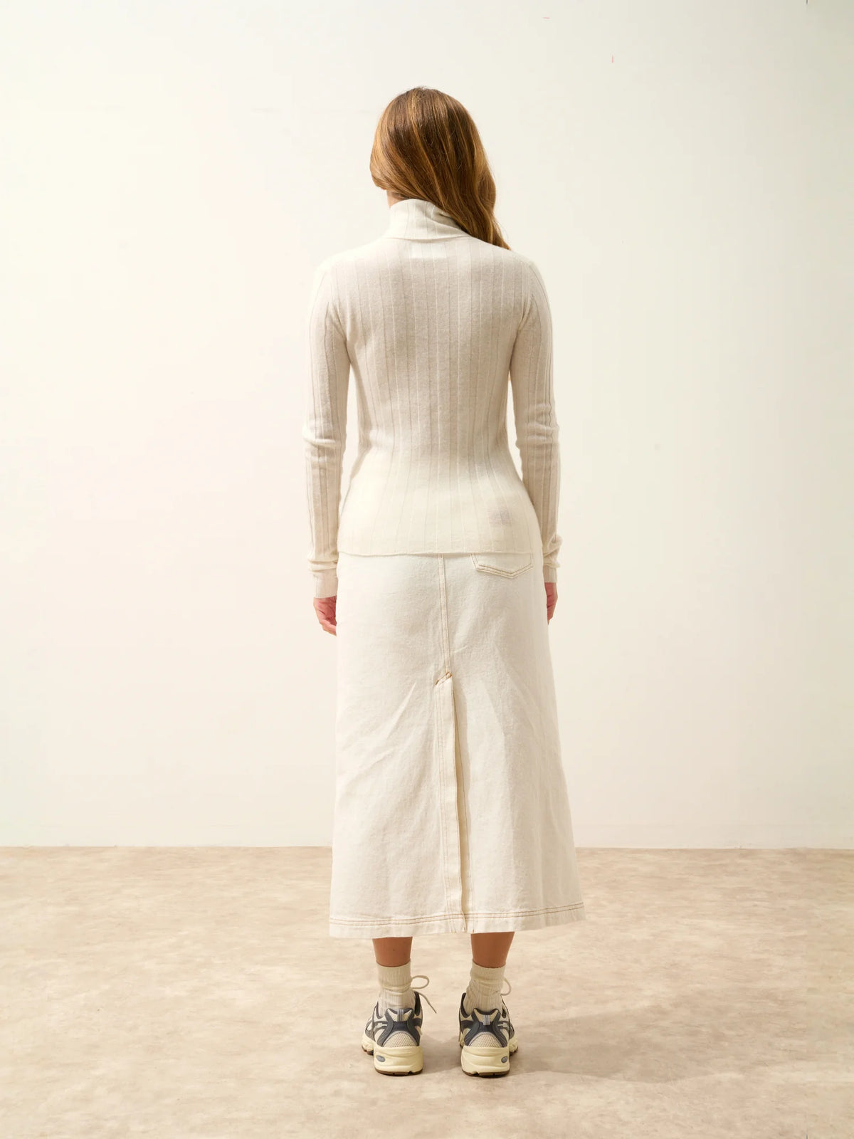 SERELITH Pullover Rollkragen Elfenbein
