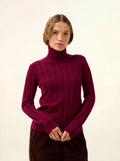 SERELITH Pullover Rollkragen Bordeaux
