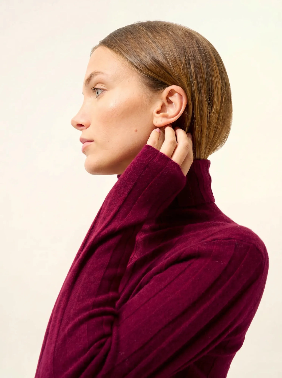 SERELITH Pullover Rollkragen Bordeaux