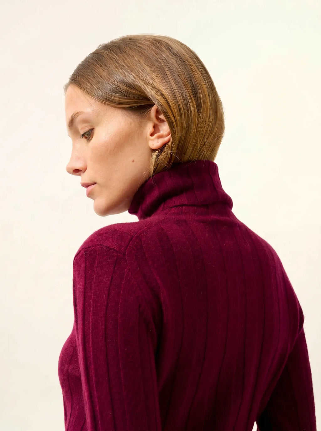 SERELITH Pullover Rollkragen Bordeaux