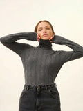 SERELITH Pullover Rollkragen Anthrazit meliert
