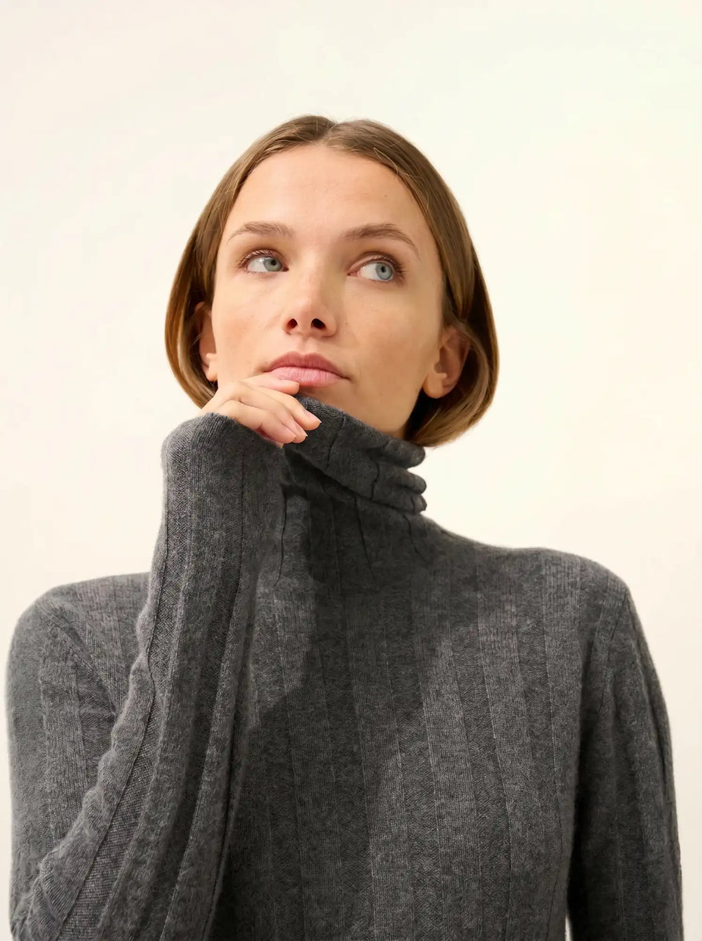 SERELITH Pullover Rollkragen Anthrazit meliert