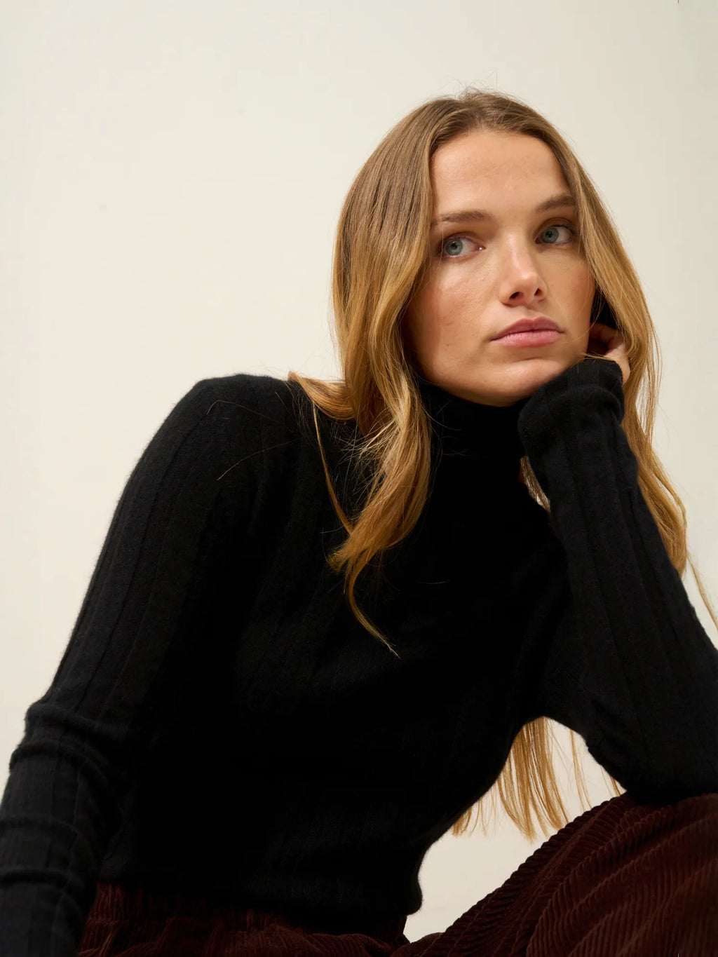 SERELITH Pullover Rollkragen Schwarz