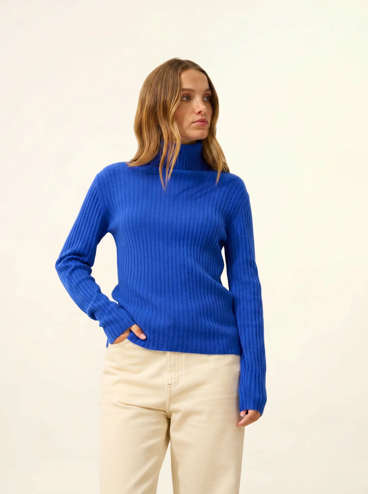 MIRAYA Pullover Rollkragen Persischblau