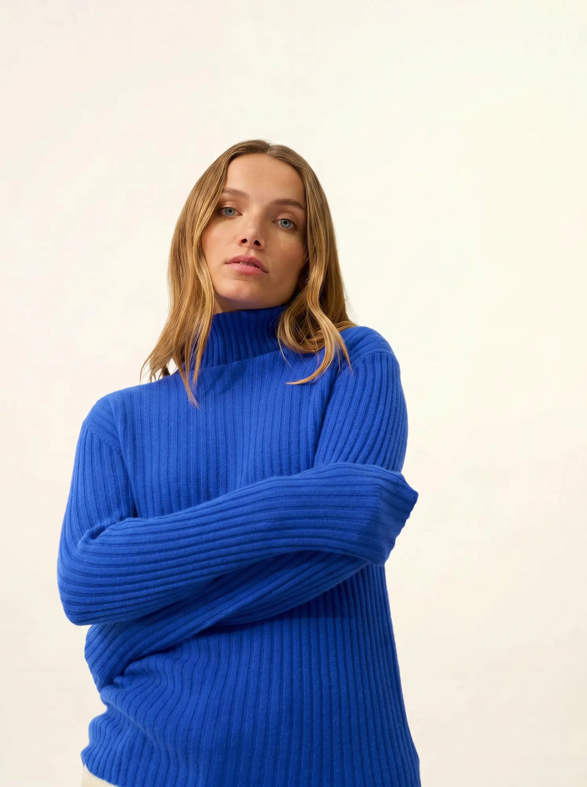 MIRAYA Pullover Rollkragen Persischblau