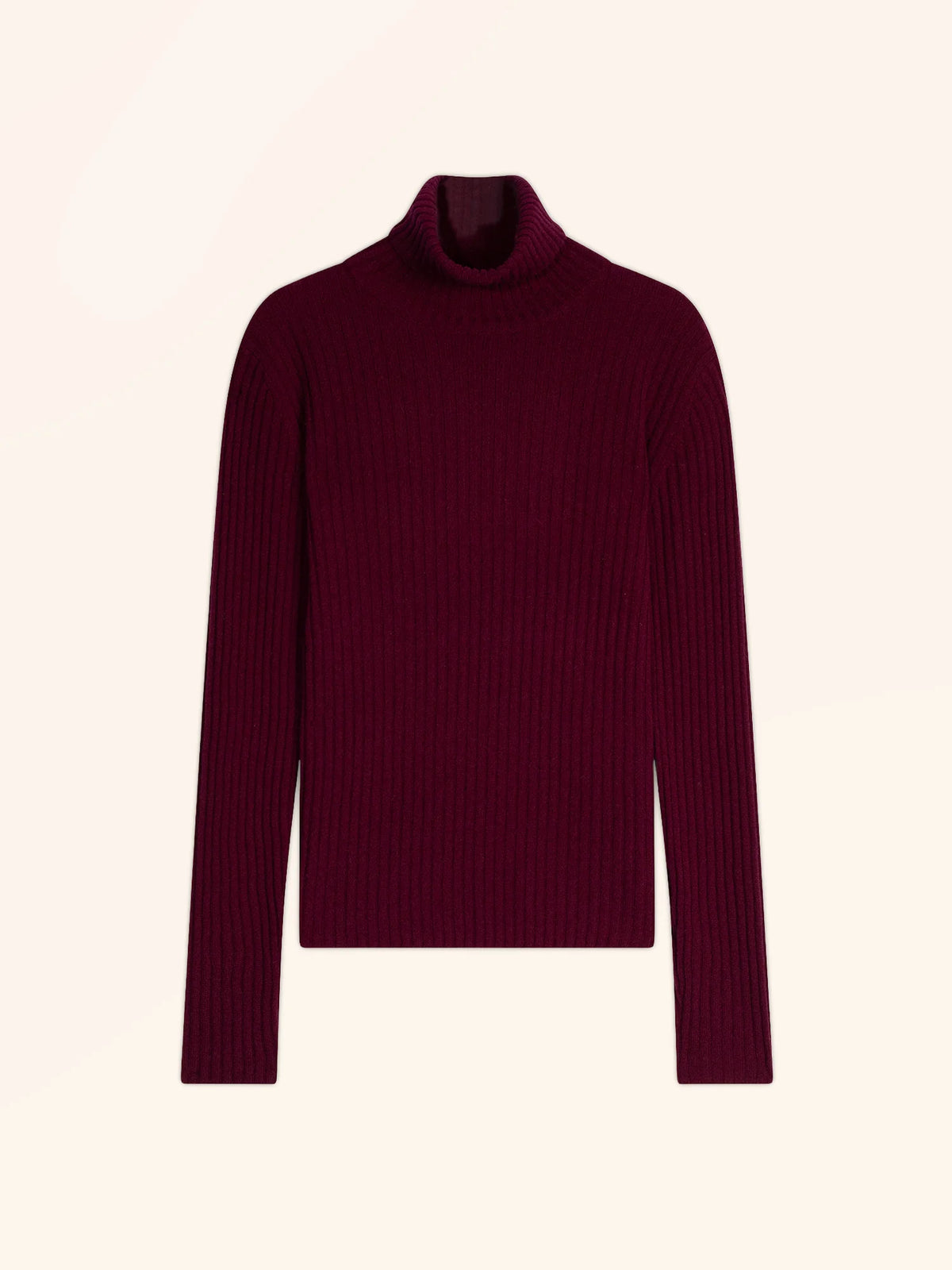 MIRAYA Pull Col Roulé Bordeaux