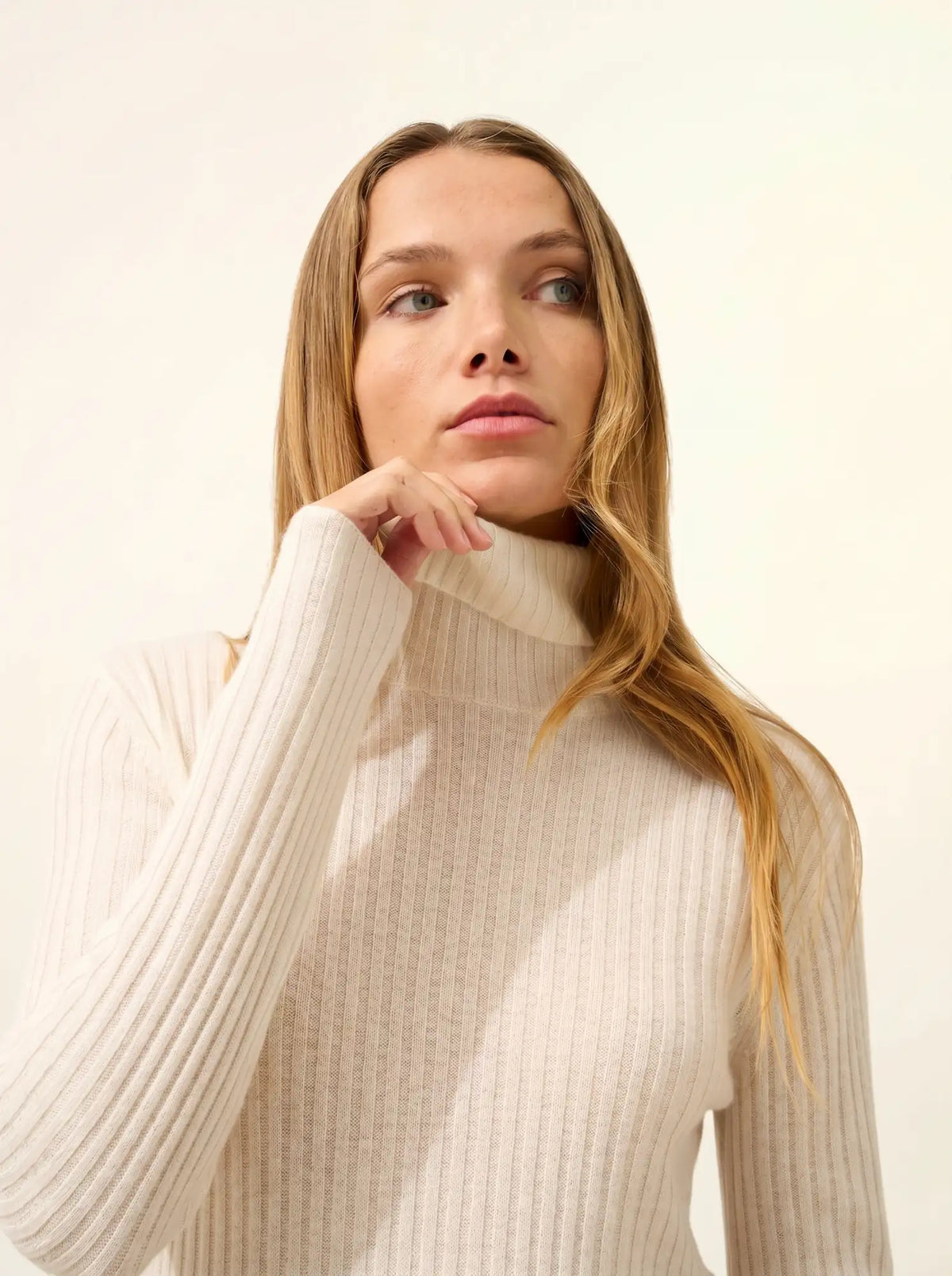 MIRAYA Pullover Rollkragen Elfenbein
