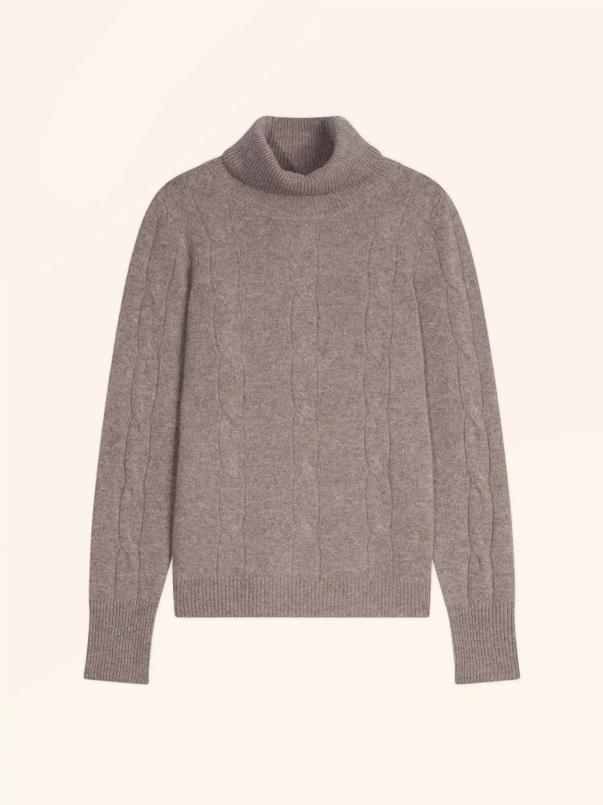 ESTELLE Pull Col Roulé 4 Fils Caribou Chiné