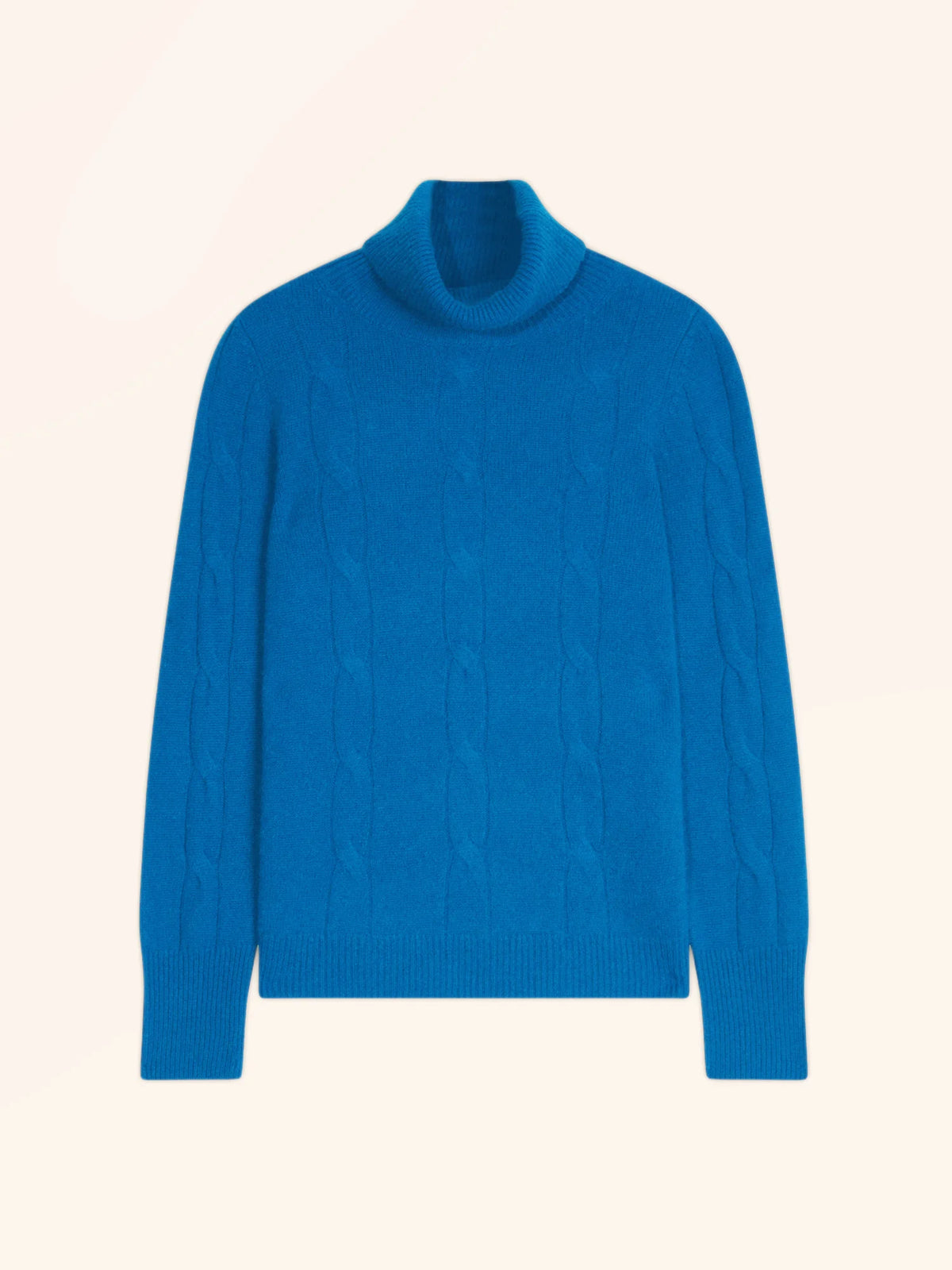 ESTELLE Pull Col Roulé 4 Fils Azur