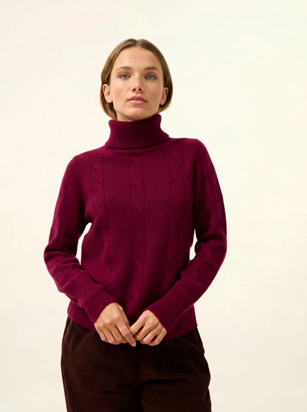 ESTELLE Sweater Turtleneck 4 Ply Burgundy