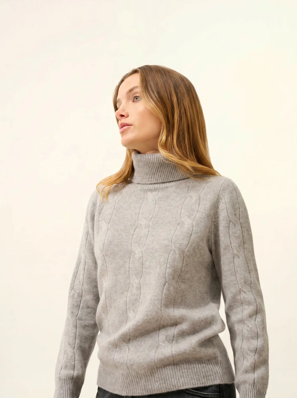 ESTELLE Pull Col Roulé 4 Fils Nuage Chiné