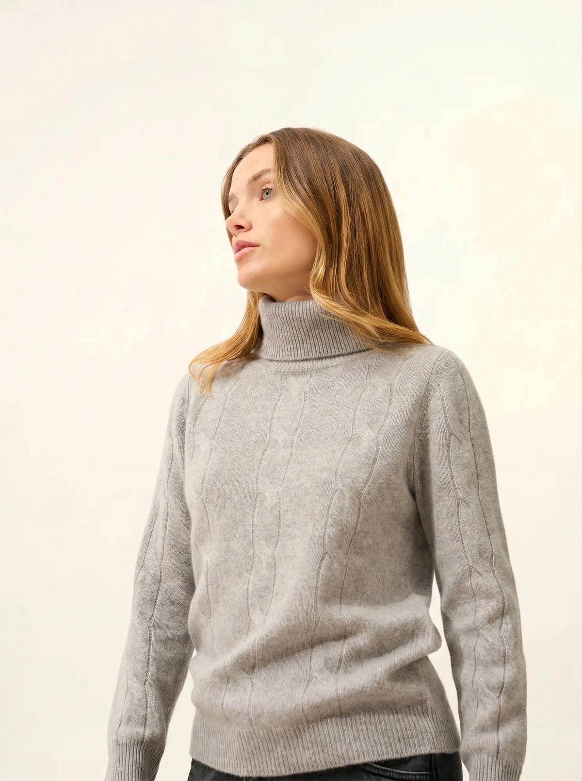 ESTELLE Pull Col Roulé 4 Fils Nuage Chiné