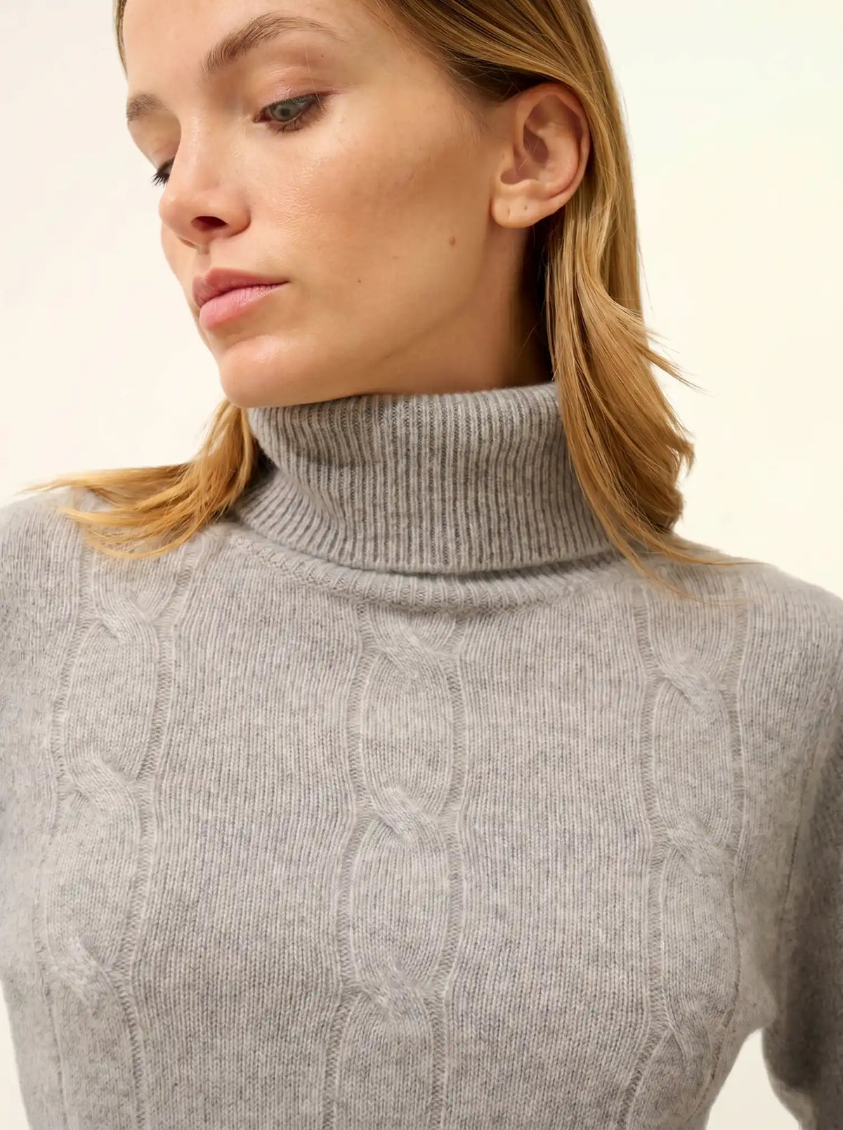 ESTELLE Pull Col Roulé 4 Fils Nuage Chiné