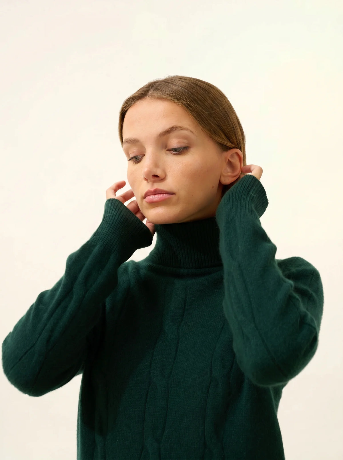 ESTELLE Pullover Rollkragen 4-fädig Zypressengrün