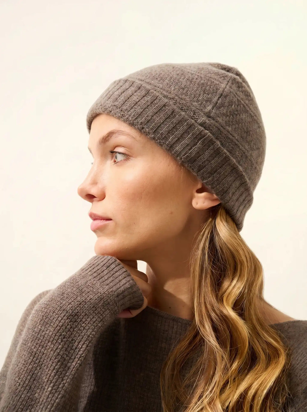 EMBER Bonnet 4 Fils Taupe Chiné