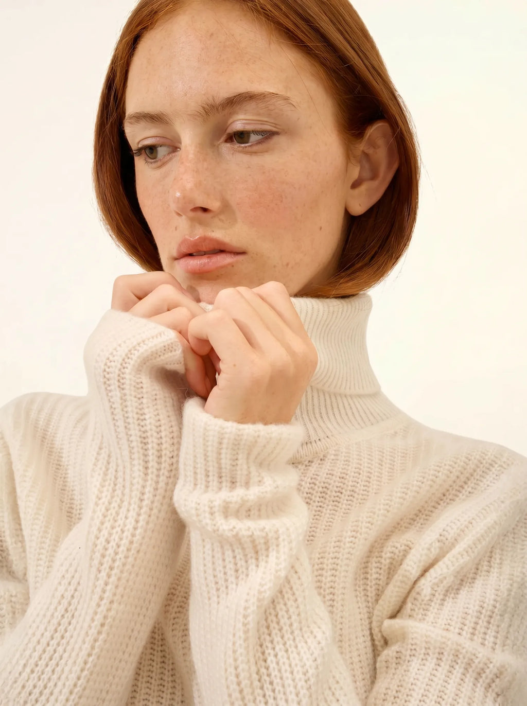 ISOLDE Pullover Rollkragen 4-fädig Elfenbein