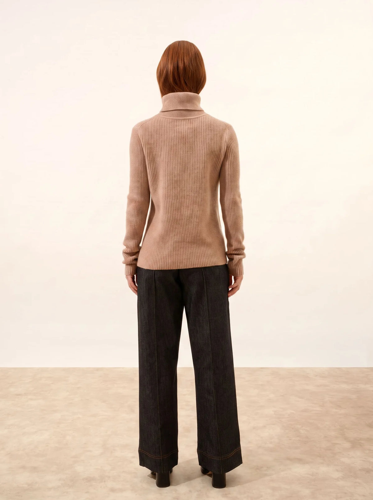 ISOLDE Sweater Turtleneck 4 Ply Heather Camel