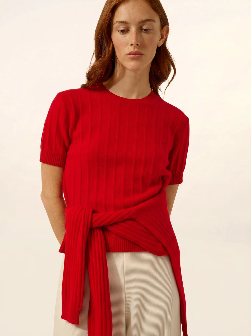 LOULIA T-Shirt Rundhalsausschnitt Rot