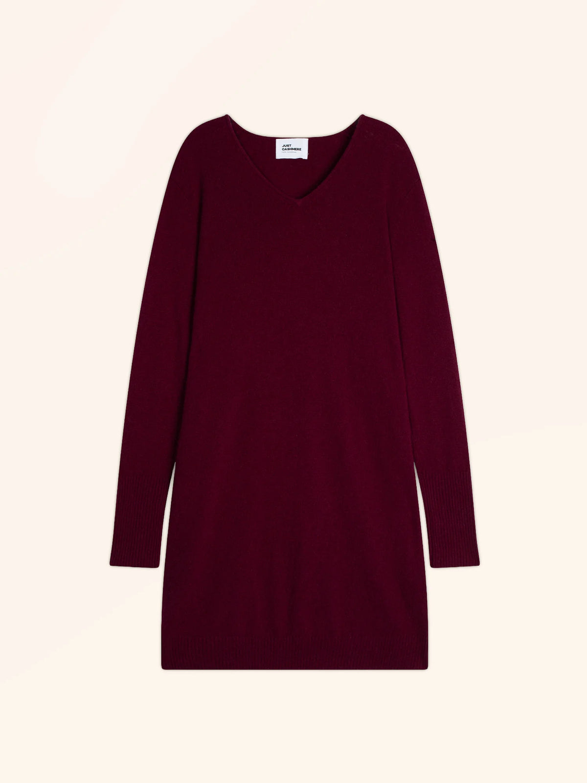 MILEYA Kleid V-Ausschnitt Bordeaux