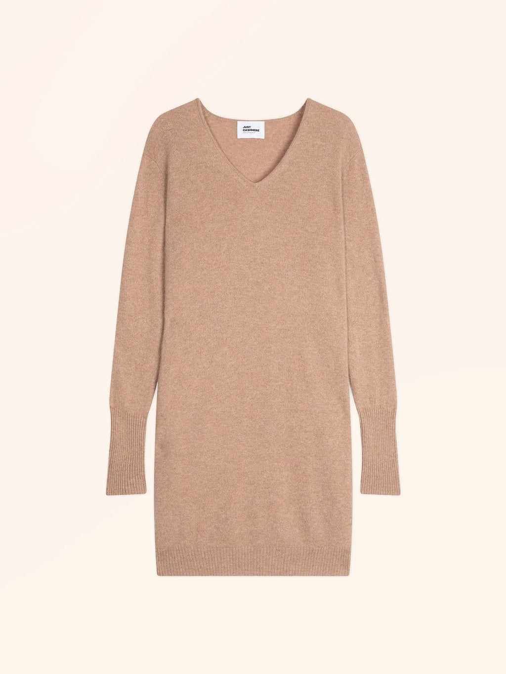MILEYA Dress V-Neck Heather Camel