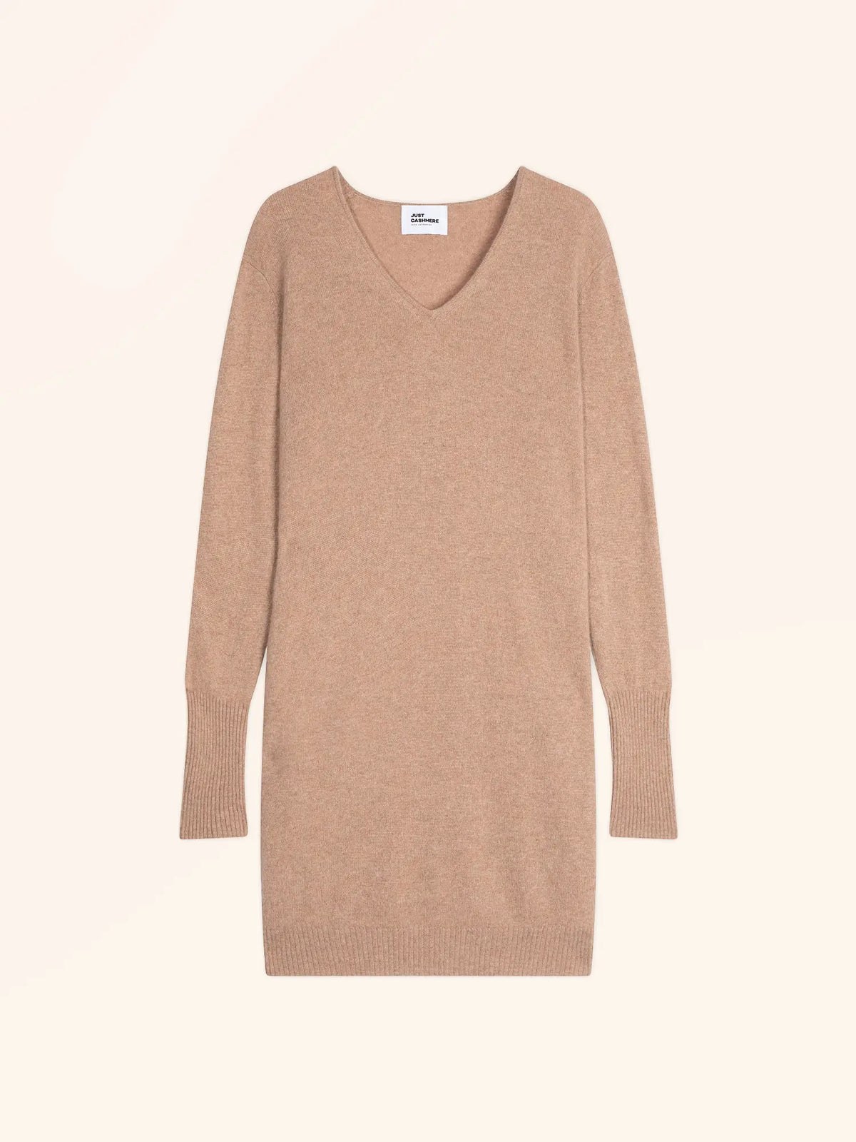 MILEYA Dress V-Neck Heather Camel