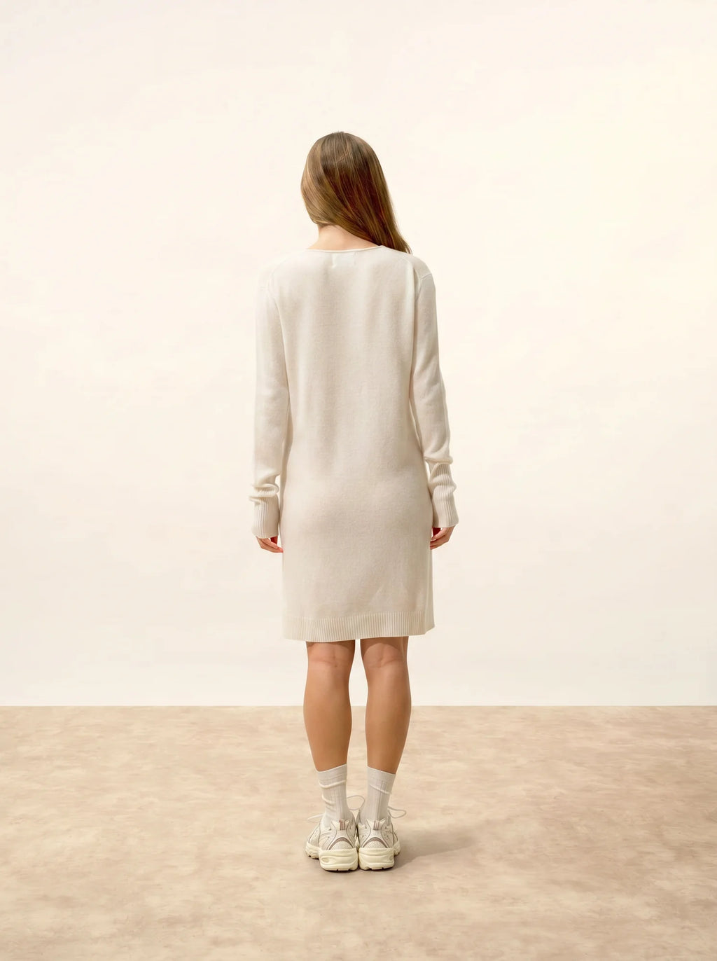 MILEYA Dress V-Neck Ivory