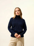 LORALIA Pullover Rollkragen Marineblau