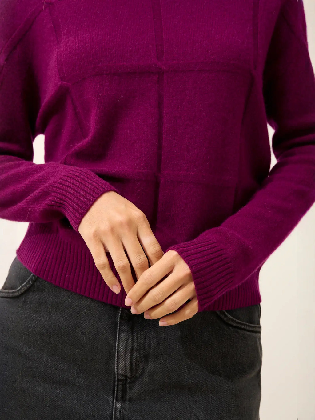 LORALIA Pullover Rollkragen Pflaumenblau