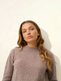 CALINDRA Sweater Crew Neck 4 Ply Heather Caribou