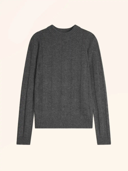 CALINDRA Sweater Crew Neck 4 Ply Heather Charcoal