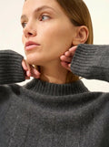 CALINDRA Sweater Crew Neck 4 Ply Heather Charcoal
